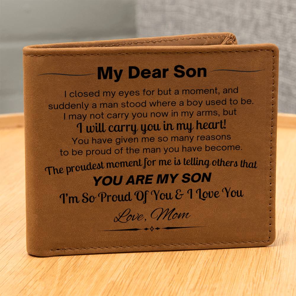 My Dear Son - I'm So Proud Of You - Leather Wallet