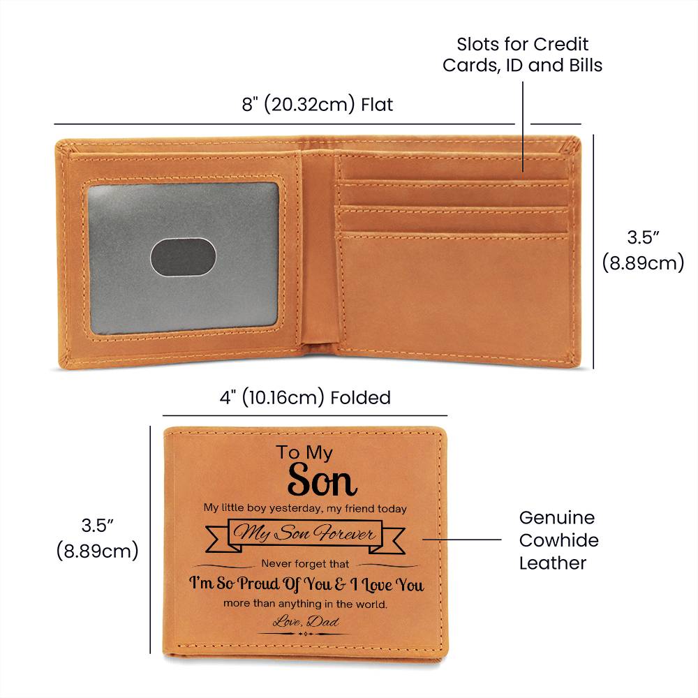 "To My Son" Genuine Leather Wallet – A Gift of Love & Pride