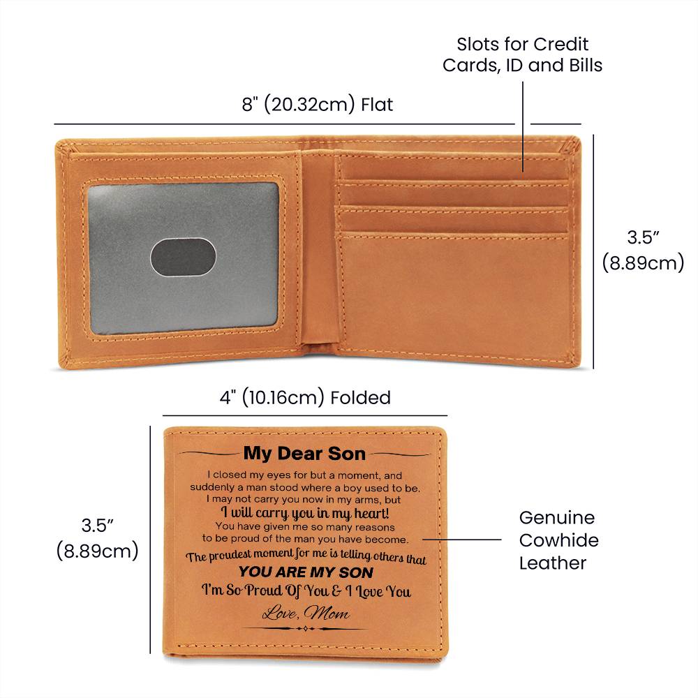 My Dear Son - I'm So Proud Of You - Leather Wallet