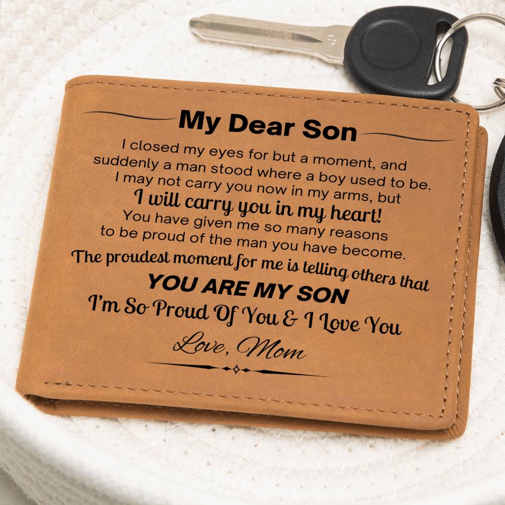 My Dear Son - I'm So Proud Of You - Leather Wallet