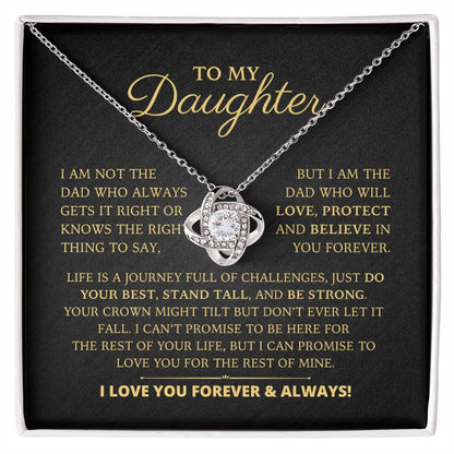 To My Daughter - Love Knot Necklace