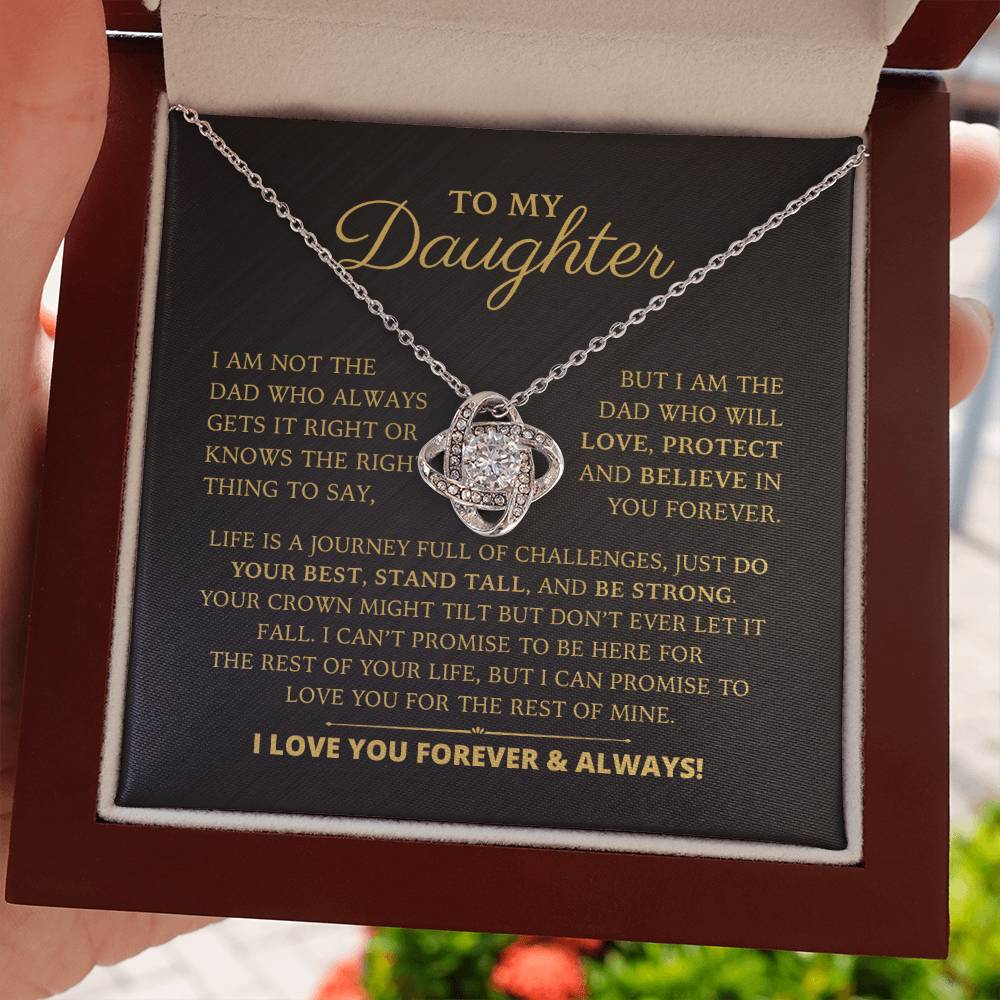 To My Daughter - Love Knot Necklace