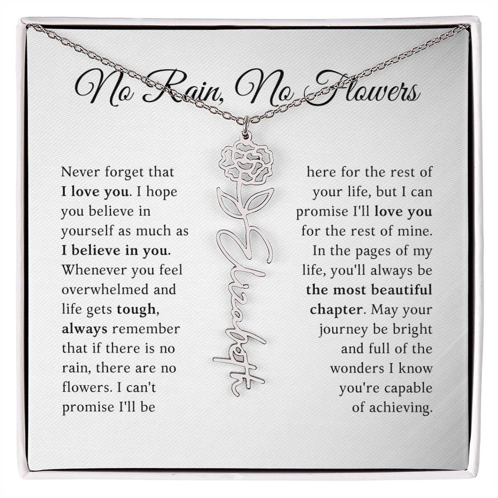 No Rain, No Flowers - The Most Beautiful Chapters - Flower Name Necklace