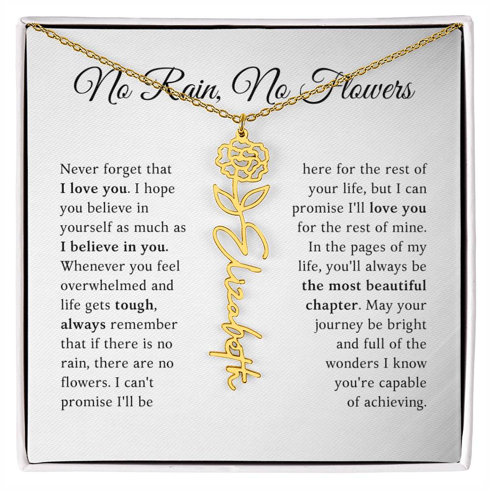 No Rain, No Flowers - The Most Beautiful Chapters - Flower Name Necklace