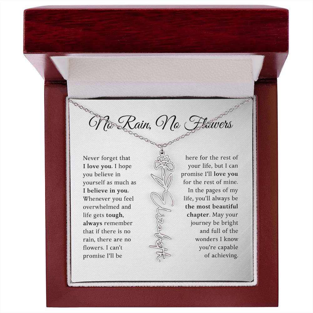 No Rain, No Flowers - The Most Beautiful Chapters - Flower Name Necklace