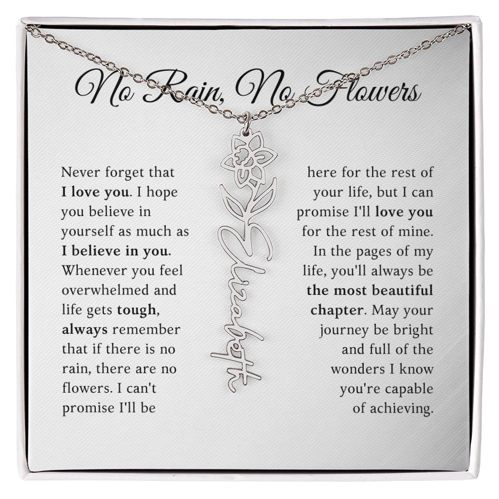 No Rain, No Flowers - The Most Beautiful Chapters - Flower Name Necklace