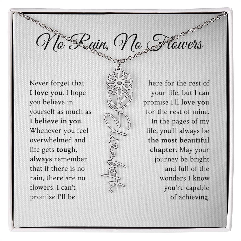 No Rain, No Flowers - The Most Beautiful Chapters - Flower Name Necklace