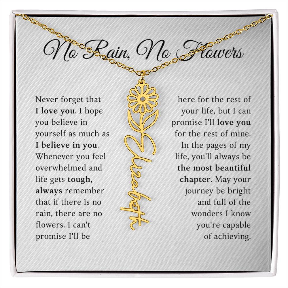 No Rain, No Flowers - The Most Beautiful Chapters - Flower Name Necklace