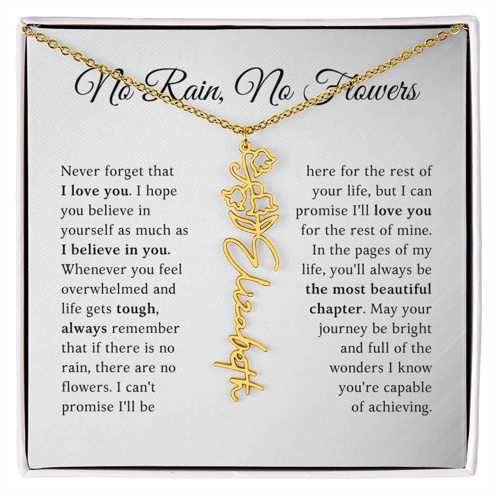 No Rain, No Flowers - The Most Beautiful Chapters - Flower Name Necklace