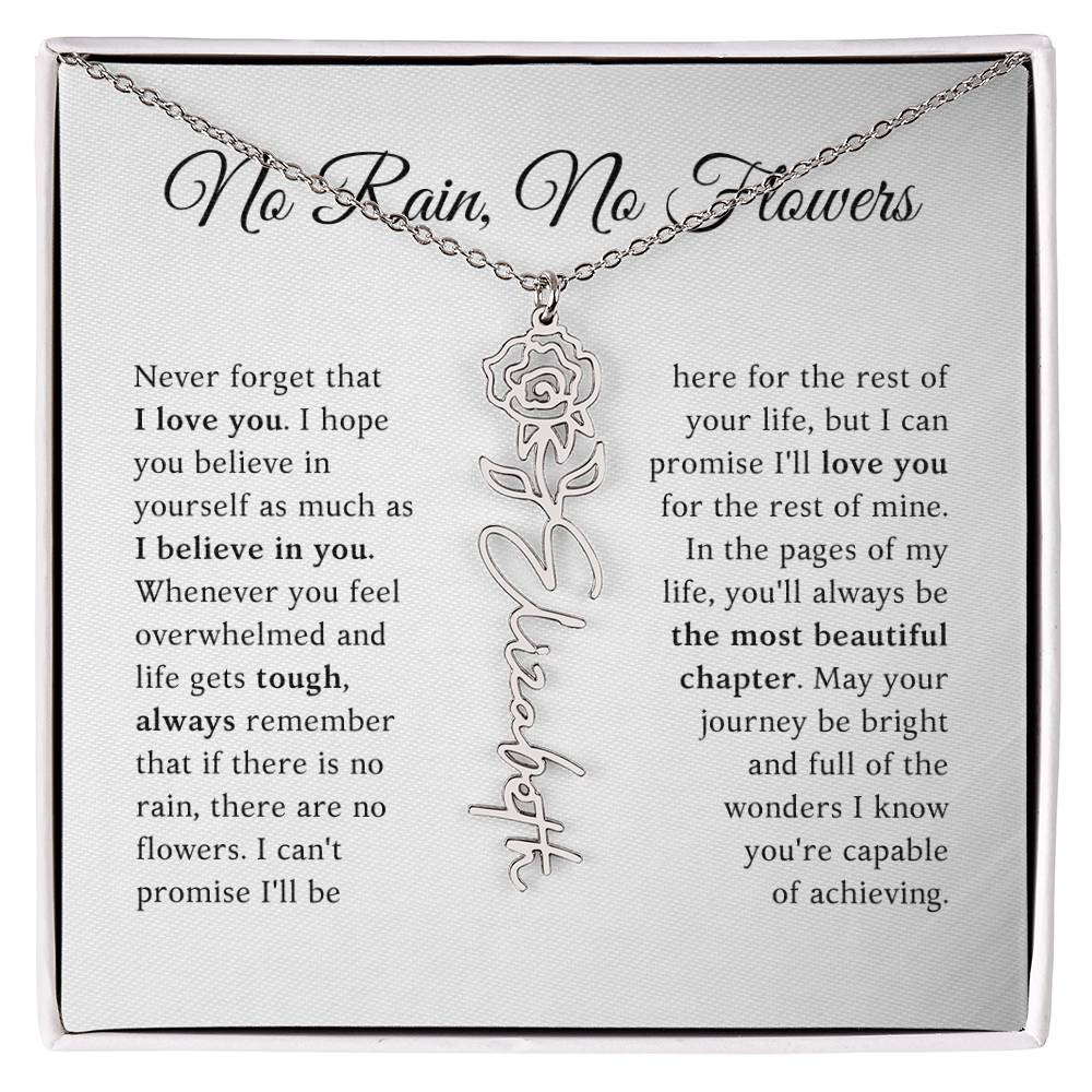 No Rain, No Flowers - The Most Beautiful Chapters - Flower Name Necklace