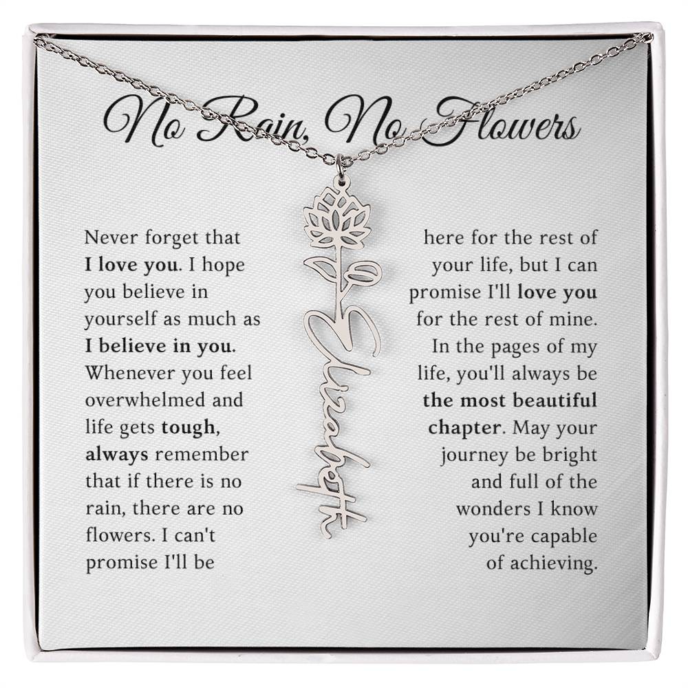 No Rain, No Flowers - The Most Beautiful Chapters - Flower Name Necklace