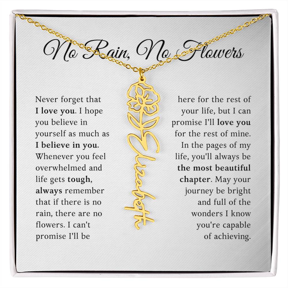 No Rain, No Flowers - The Most Beautiful Chapters - Flower Name Necklace