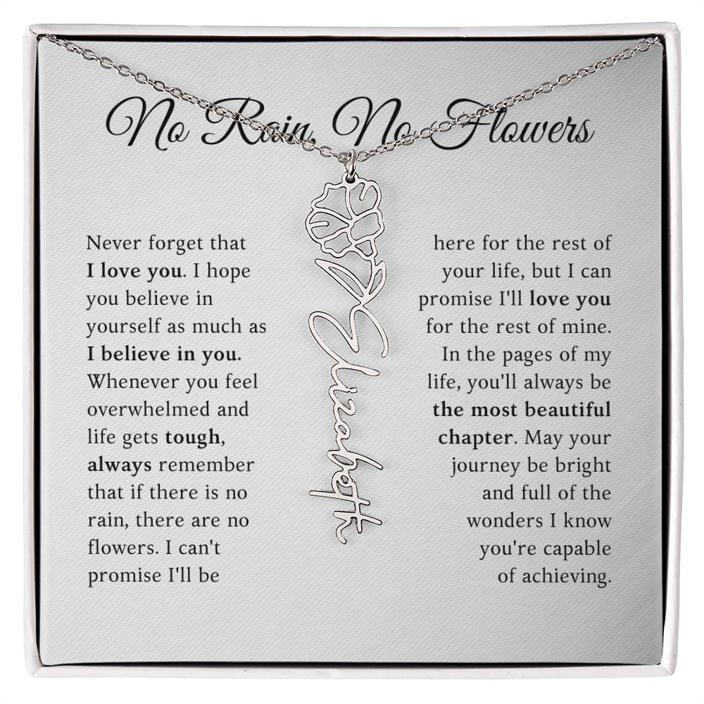 No Rain, No Flowers - The Most Beautiful Chapters - Flower Name Necklace