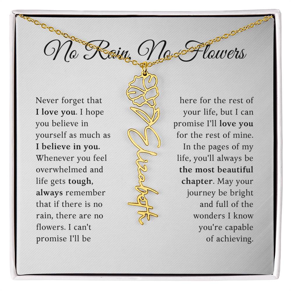 No Rain, No Flowers - The Most Beautiful Chapters - Flower Name Necklace