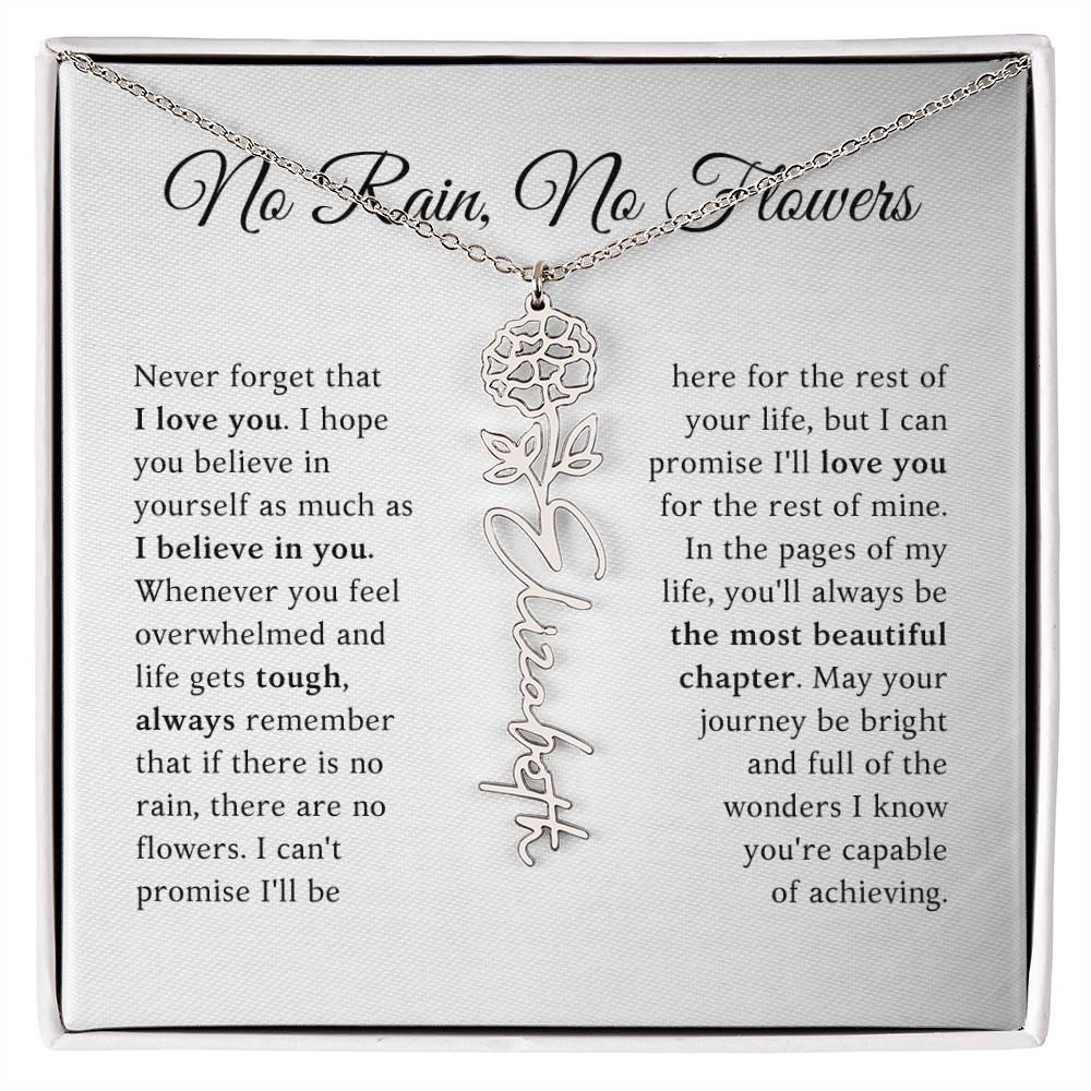 No Rain, No Flowers - The Most Beautiful Chapters - Flower Name Necklace