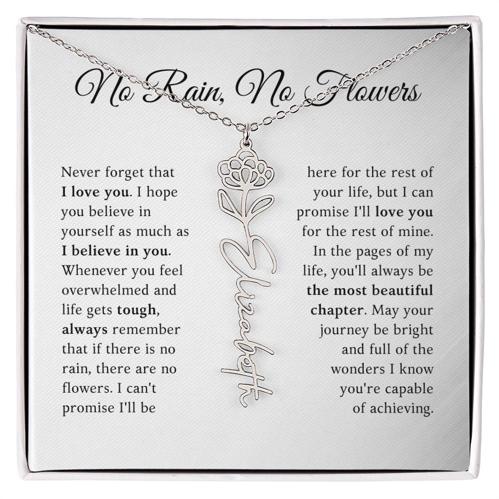 No Rain, No Flowers - The Most Beautiful Chapters - Flower Name Necklace