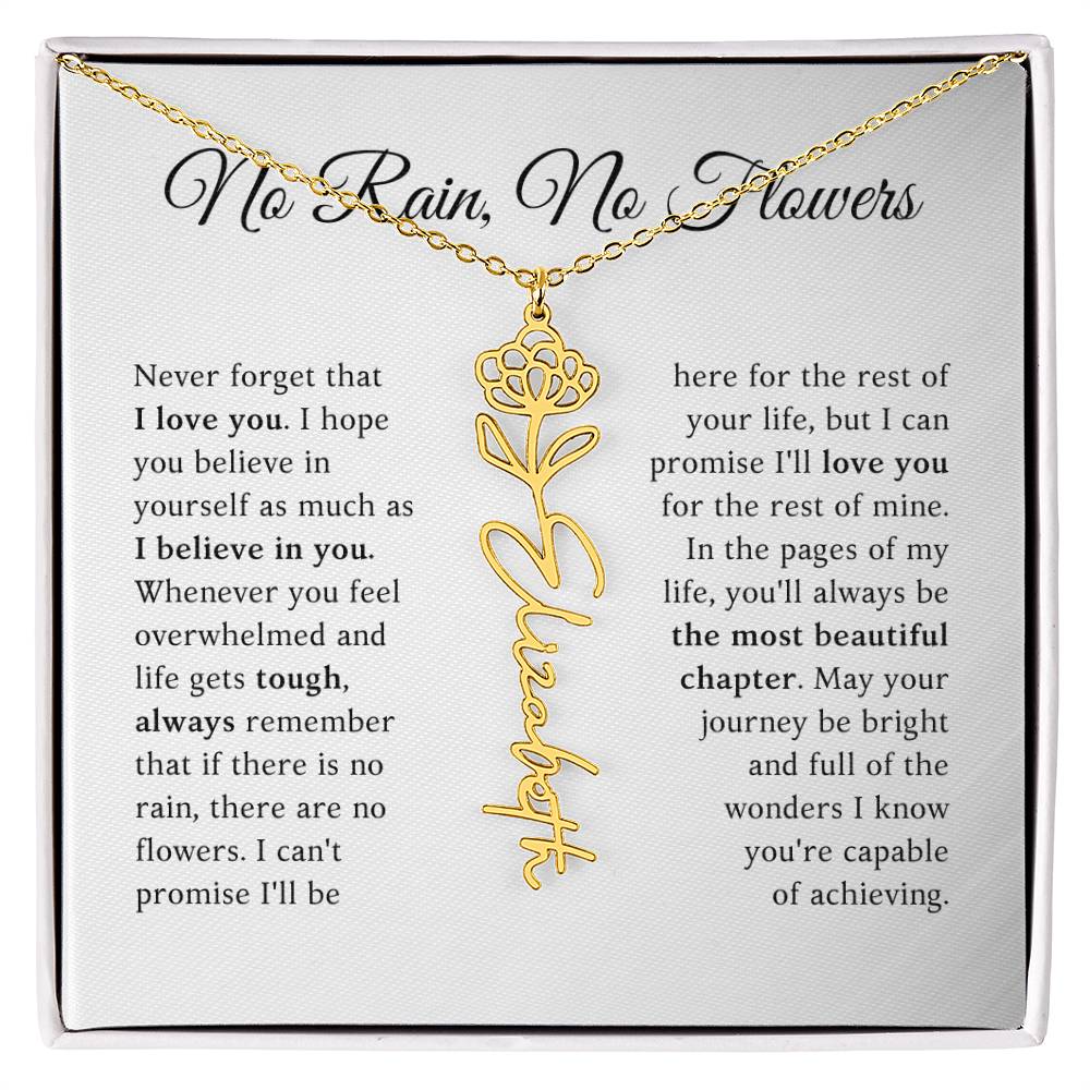 No Rain, No Flowers - The Most Beautiful Chapters - Flower Name Necklace