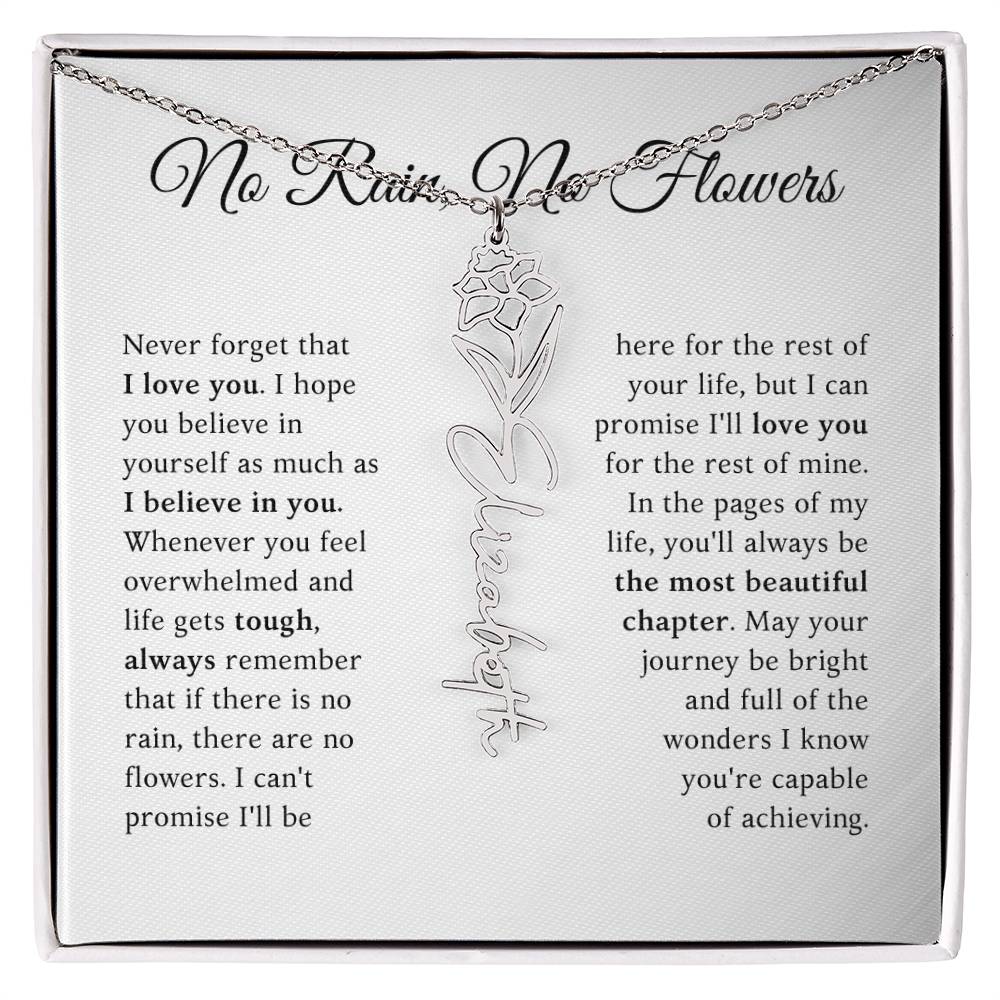 No Rain, No Flowers - The Most Beautiful Chapters - Flower Name Necklace