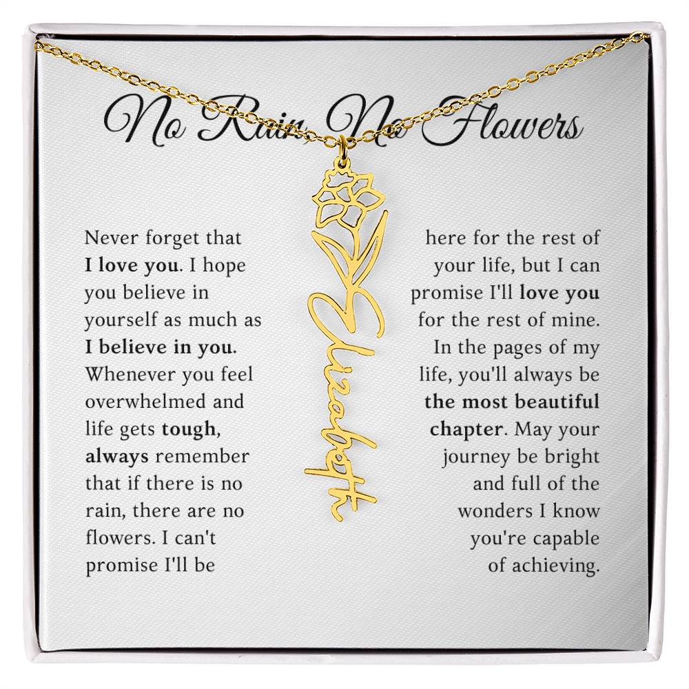 No Rain, No Flowers - The Most Beautiful Chapters - Flower Name Necklace