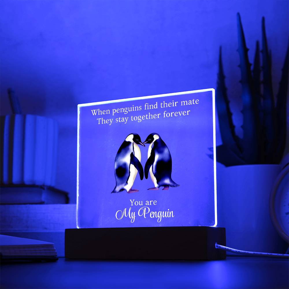 You Are My Penguin - Printed Square Acrylic Plaque