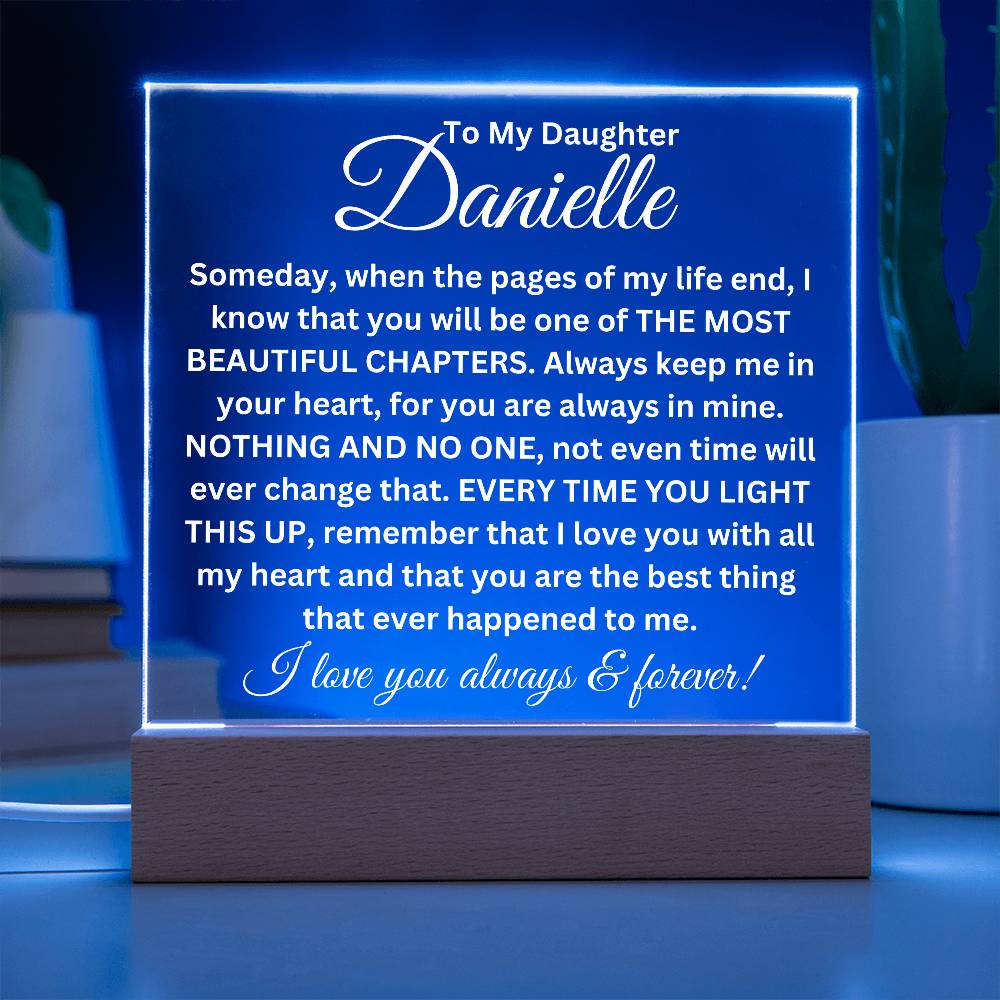 To My Beautiful Daughter - Personalized Name - Square Acrylic Plaque