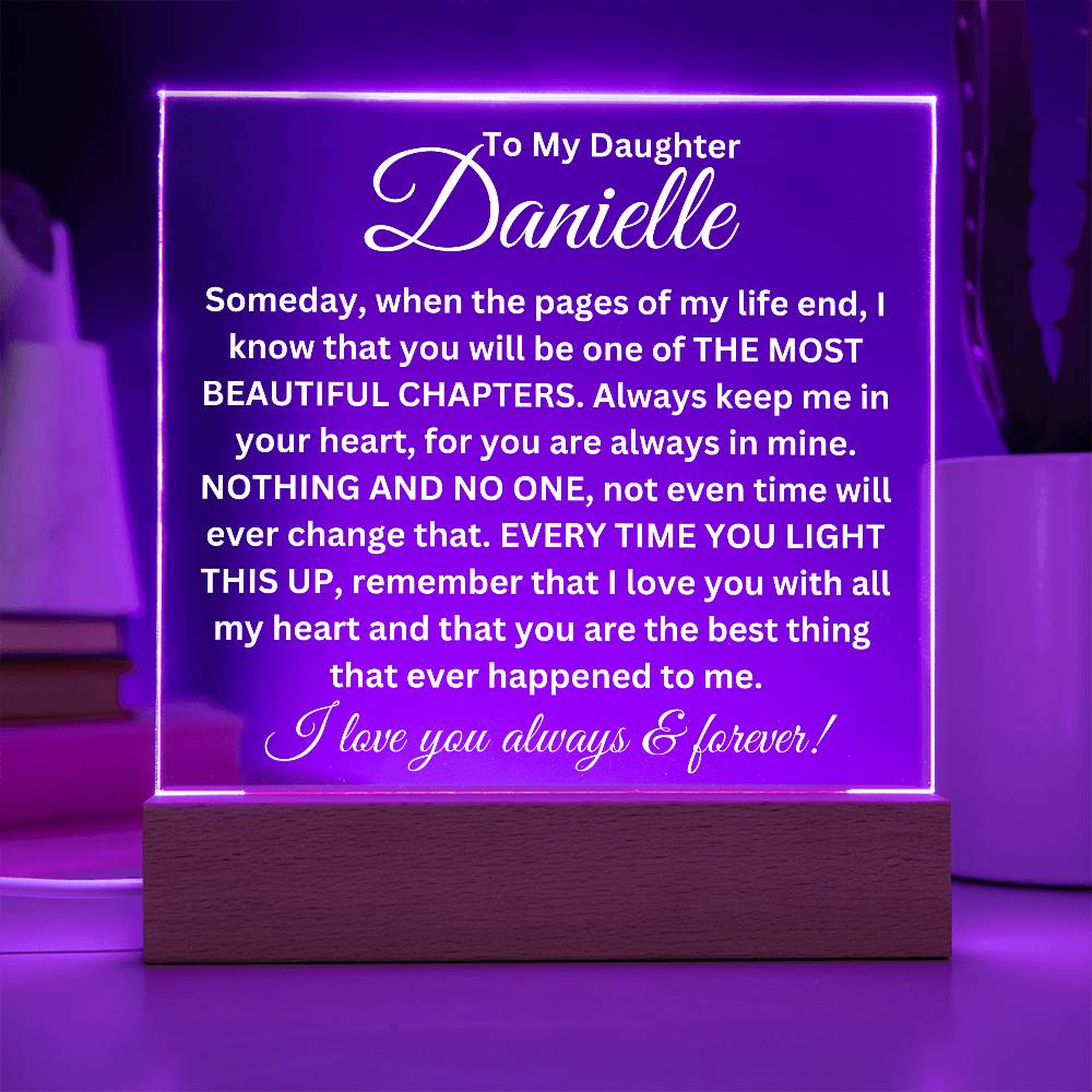 To My Beautiful Daughter - Personalized Name - Square Acrylic Plaque