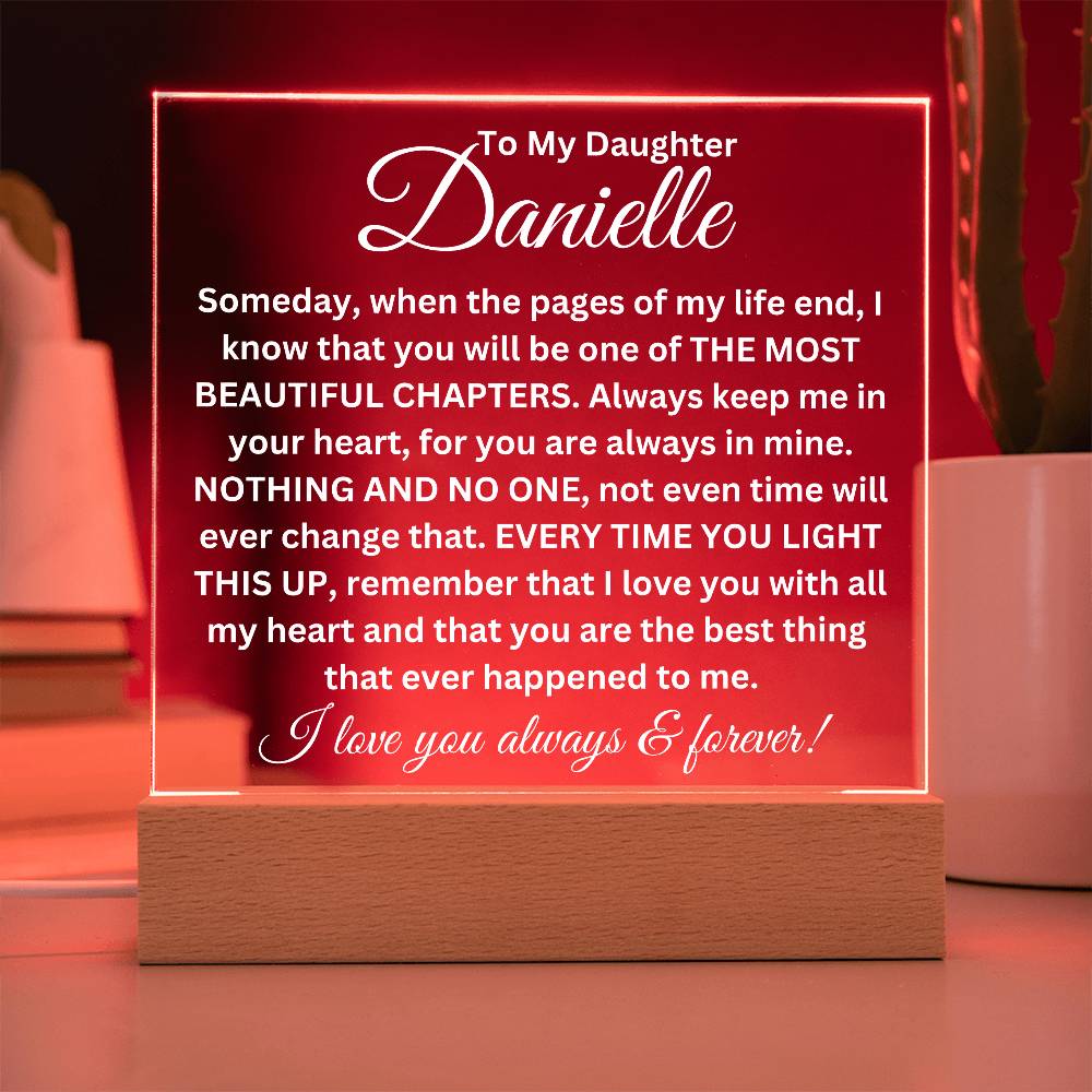 To My Beautiful Daughter - Personalized Name - Square Acrylic Plaque