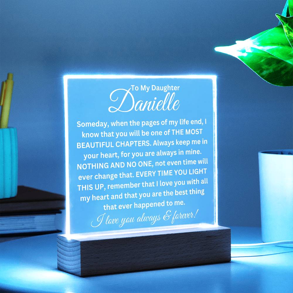 To My Beautiful Daughter - Personalized Name - Square Acrylic Plaque