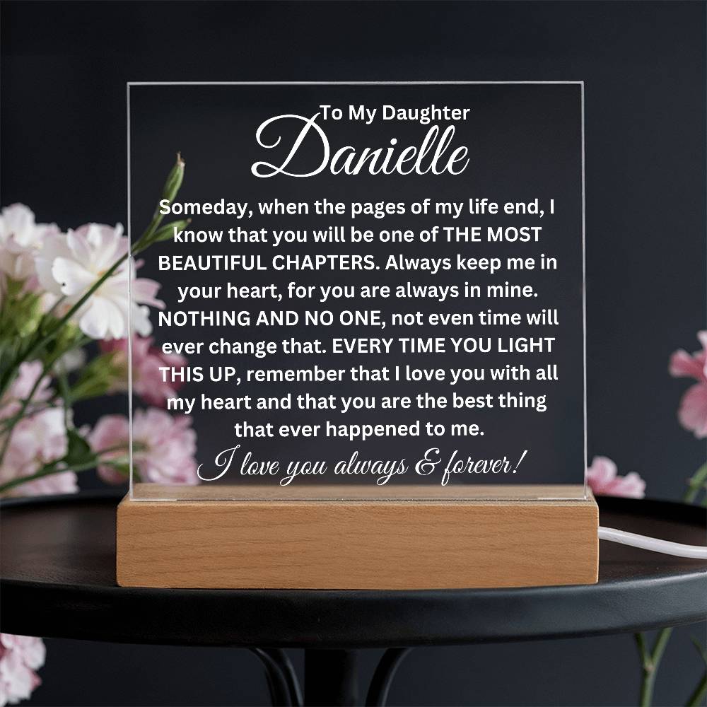 To My Beautiful Daughter - Personalized Name - Square Acrylic Plaque