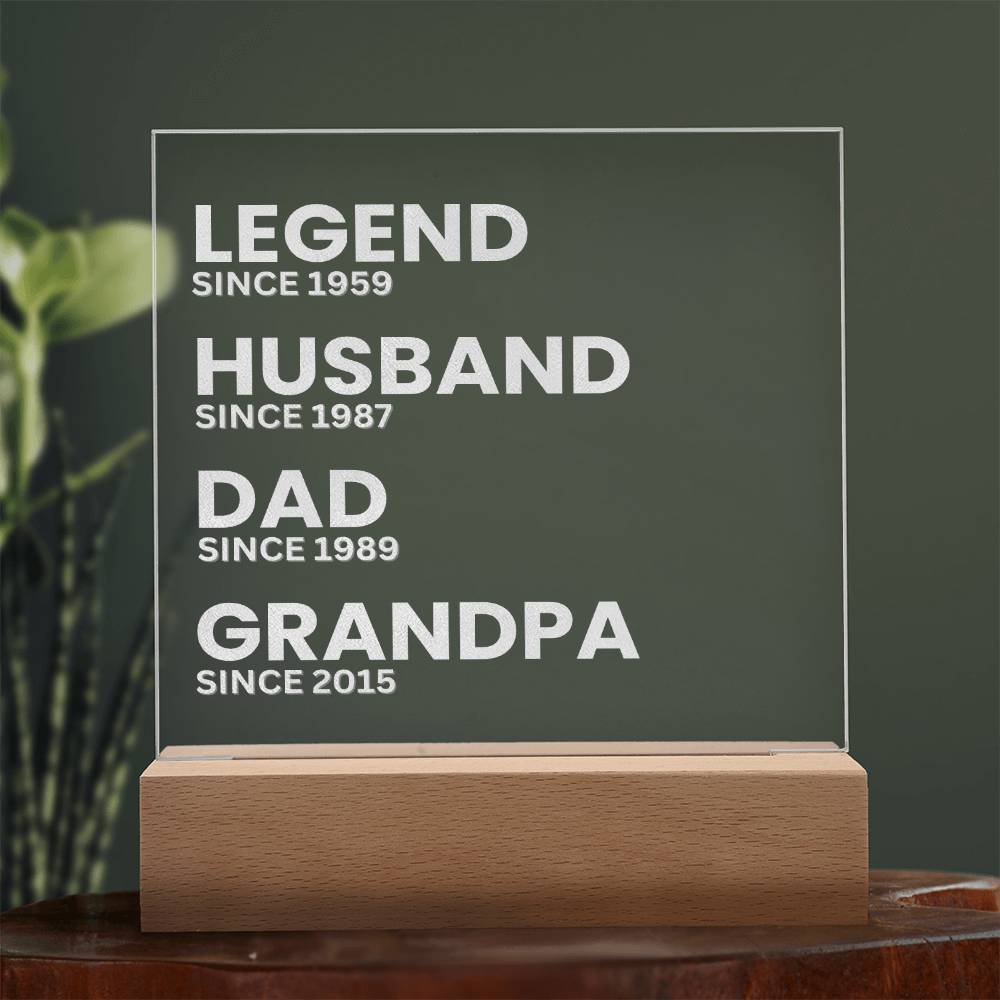 Legend - Engraved Acrylic Plaque