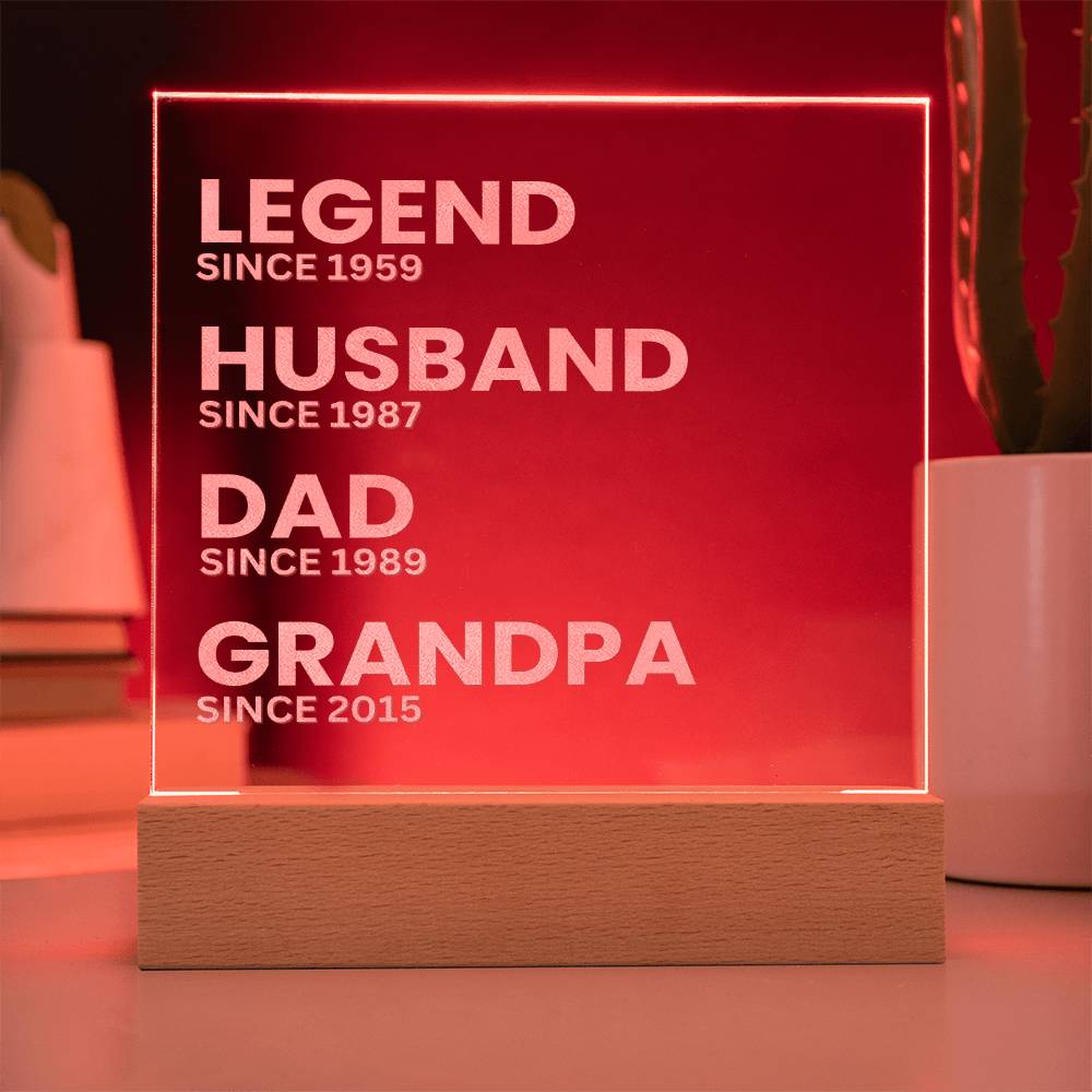 Legend - Engraved Acrylic Plaque