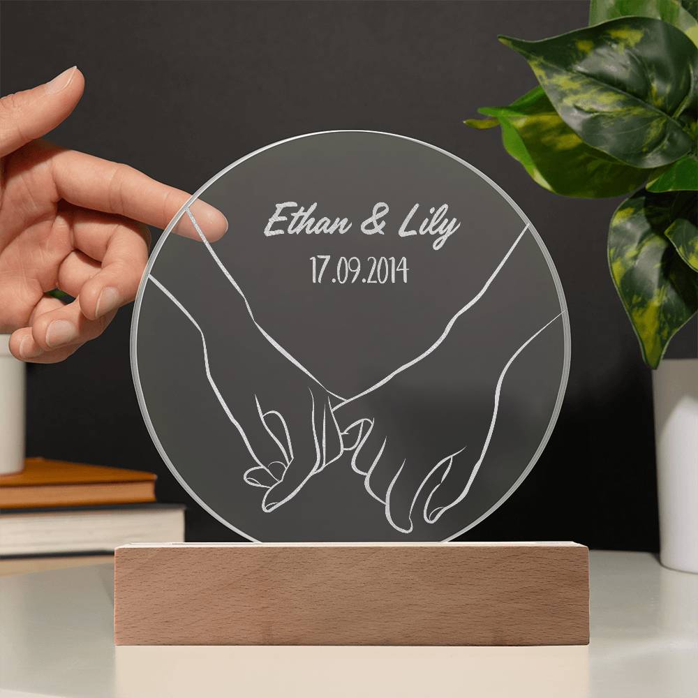 Personalized - Engraved Acrylic Plaque for Couples