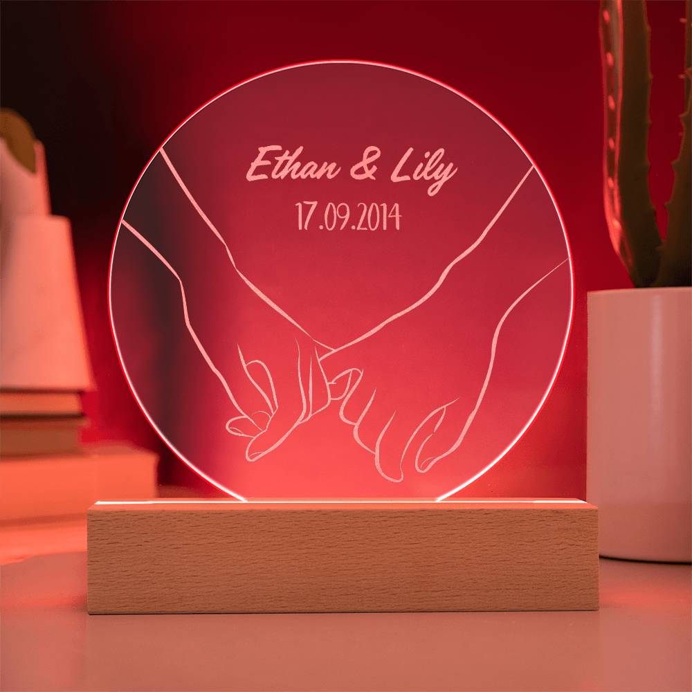 Personalized - Engraved Acrylic Plaque for Couples