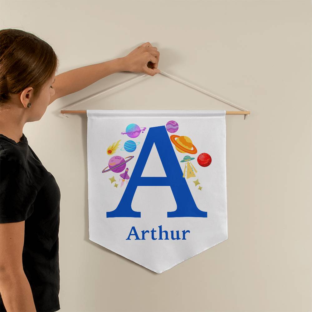 Personalized Name - Baby & Kids Linen-Style Wall Pennant