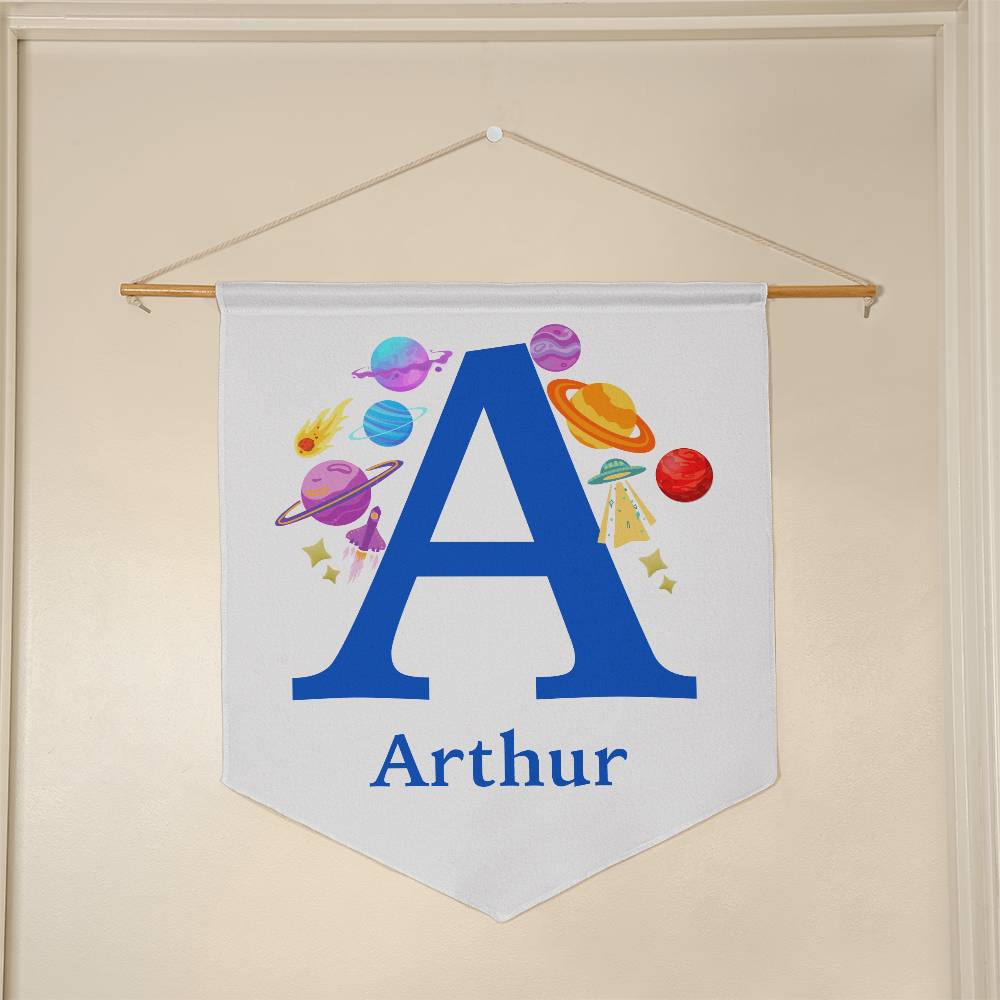 Personalized Name - Baby & Kids Linen-Style Wall Pennant