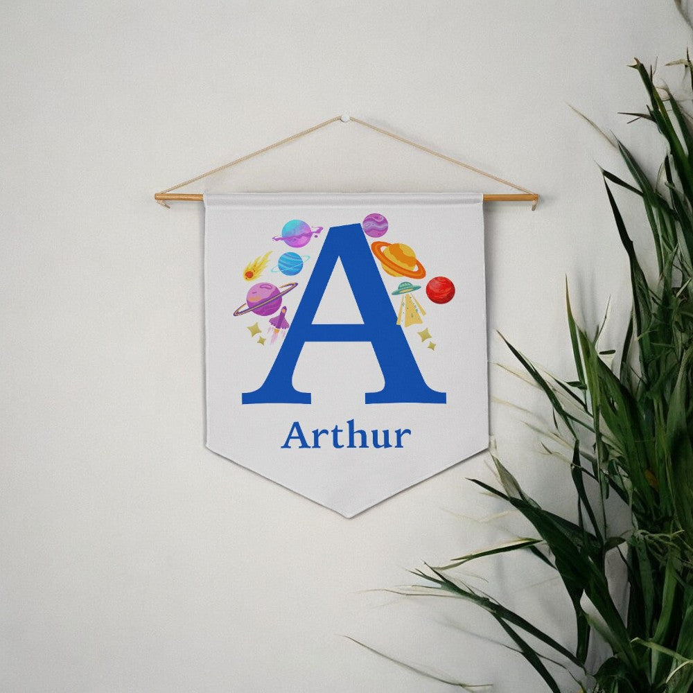 Personalized Name - Baby & Kids Linen-Style Wall Pennant