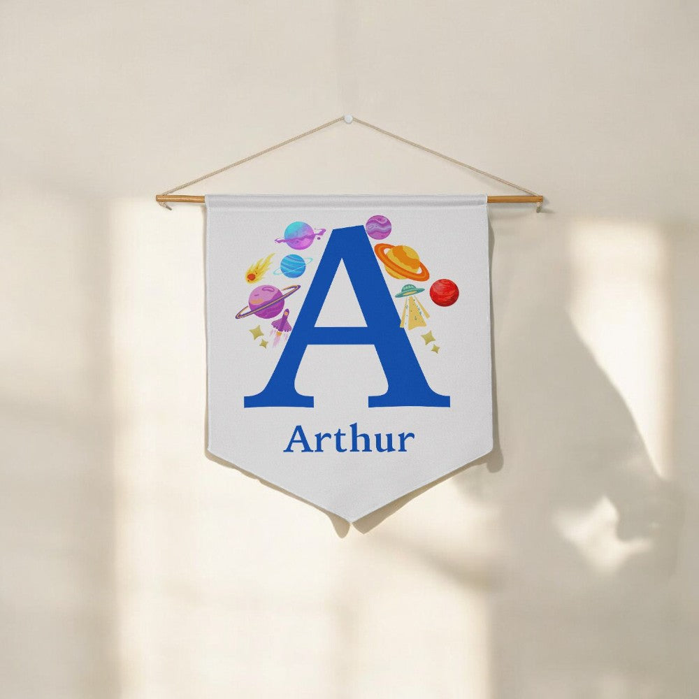 Personalized Name - Baby & Kids Linen-Style Wall Pennant