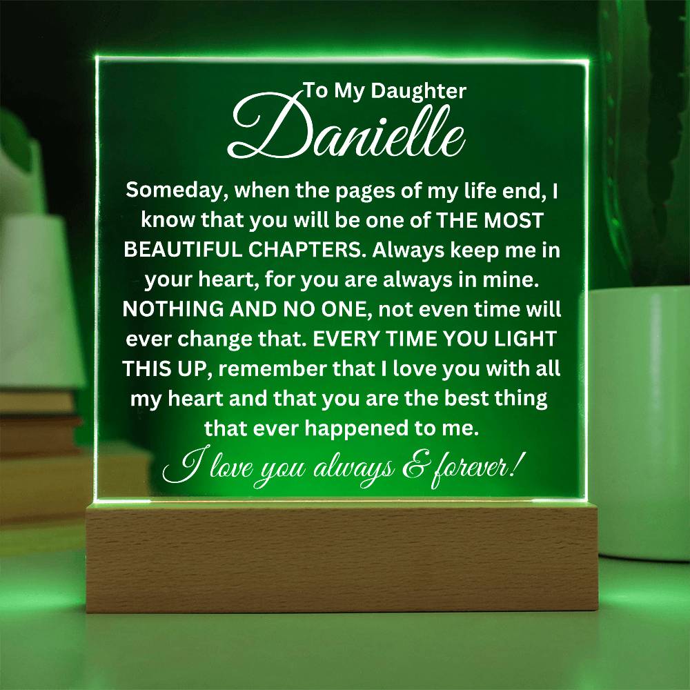 To My Beautiful Daughter - Personalized Name - Square Acrylic Plaque