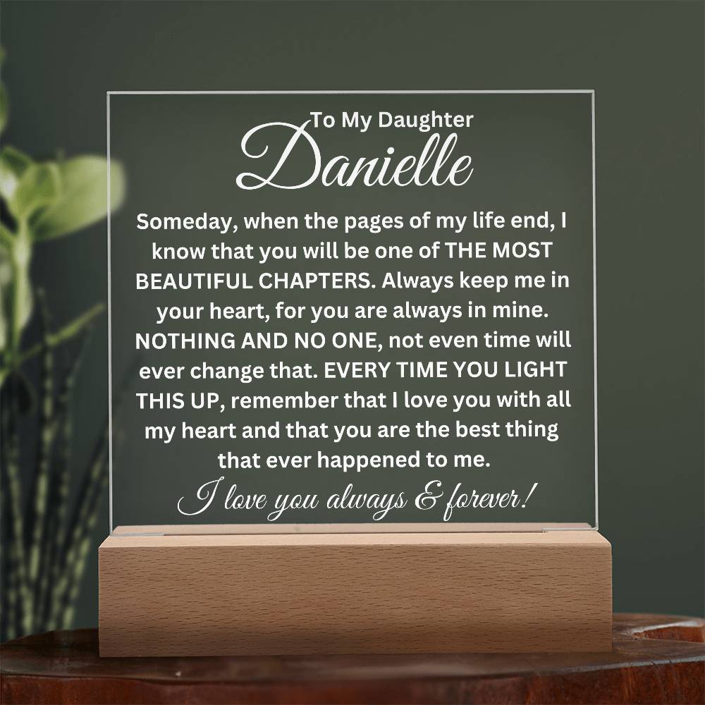 To My Beautiful Daughter - Personalized Name - Square Acrylic Plaque