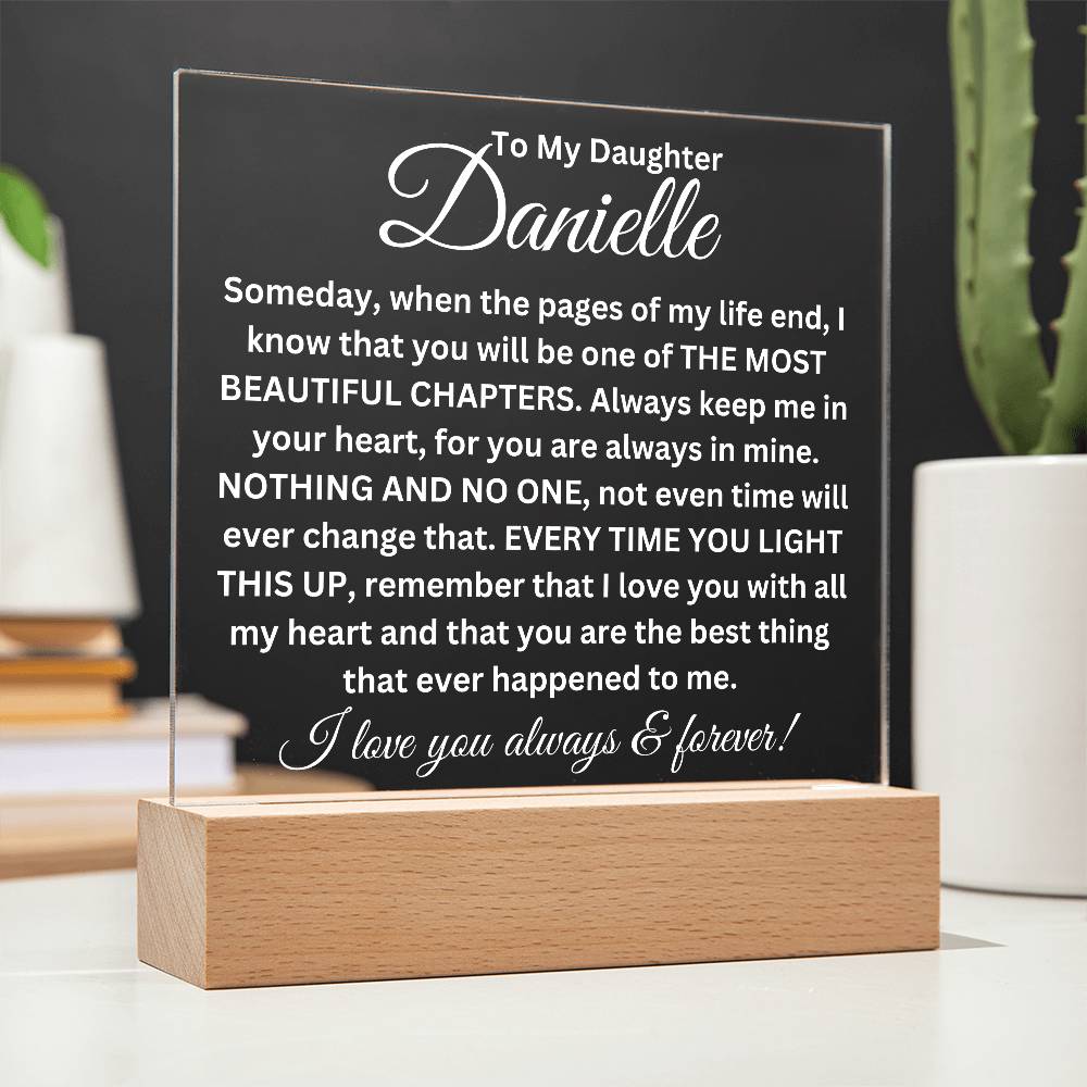 To My Beautiful Daughter - Personalized Name - Square Acrylic Plaque