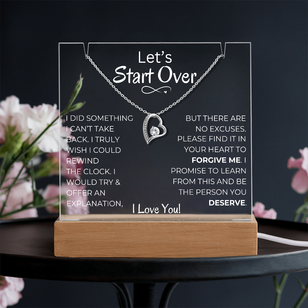 Let's Start Over - Keepsake Acrylic & Forever Love Necklace