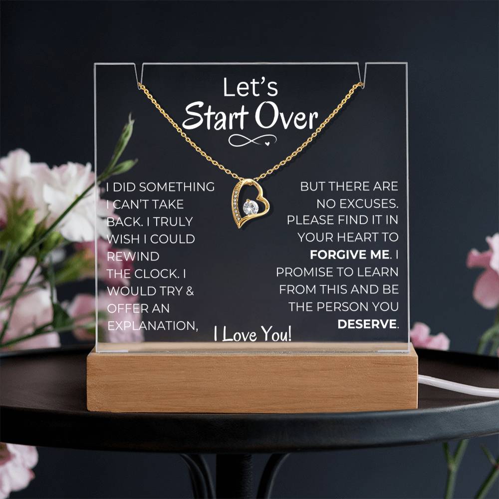 Let's Start Over - Keepsake Acrylic & Forever Love Necklace